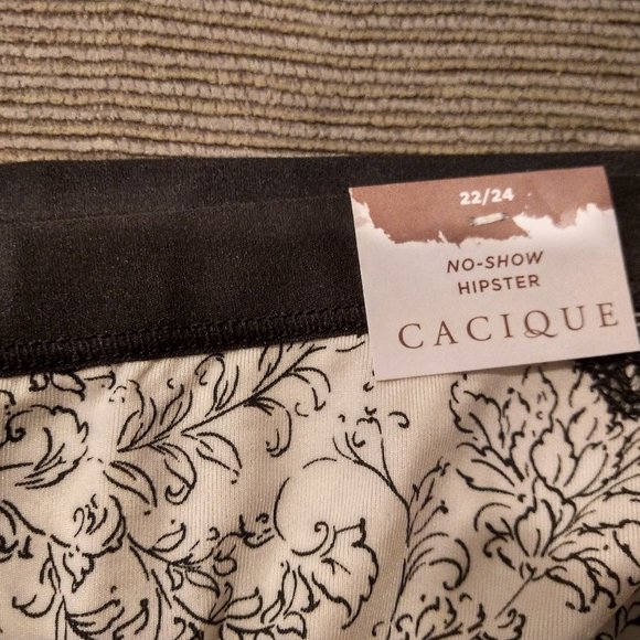Cacique 22/24 (3X) No-Show Hipster Panty w/ Lace - Picture 2 of 5